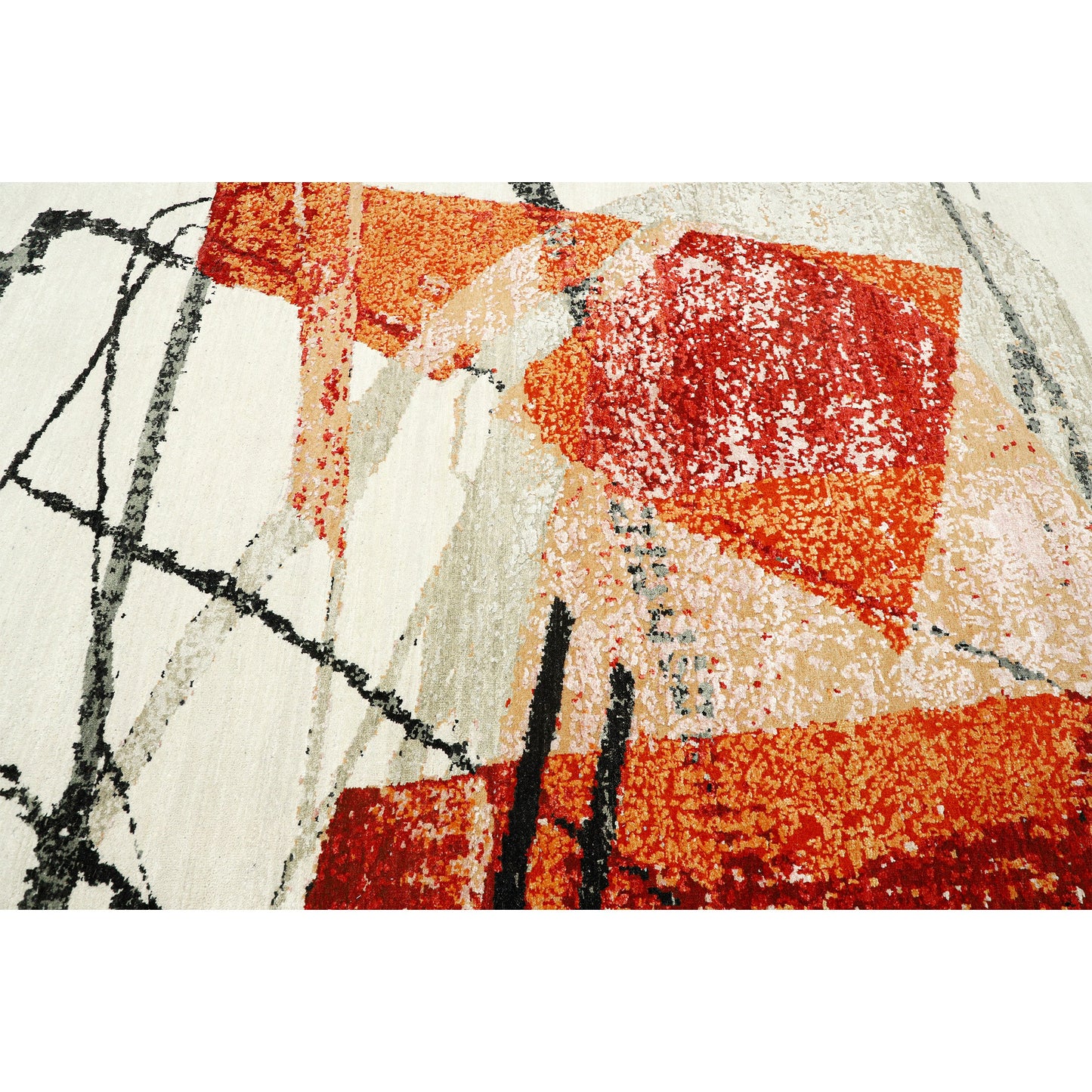 CANVAS ART W/ SILK JC713 IVORY / RED