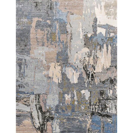 CANVAS ART W/ SILK JC716 GREY / BEIGE