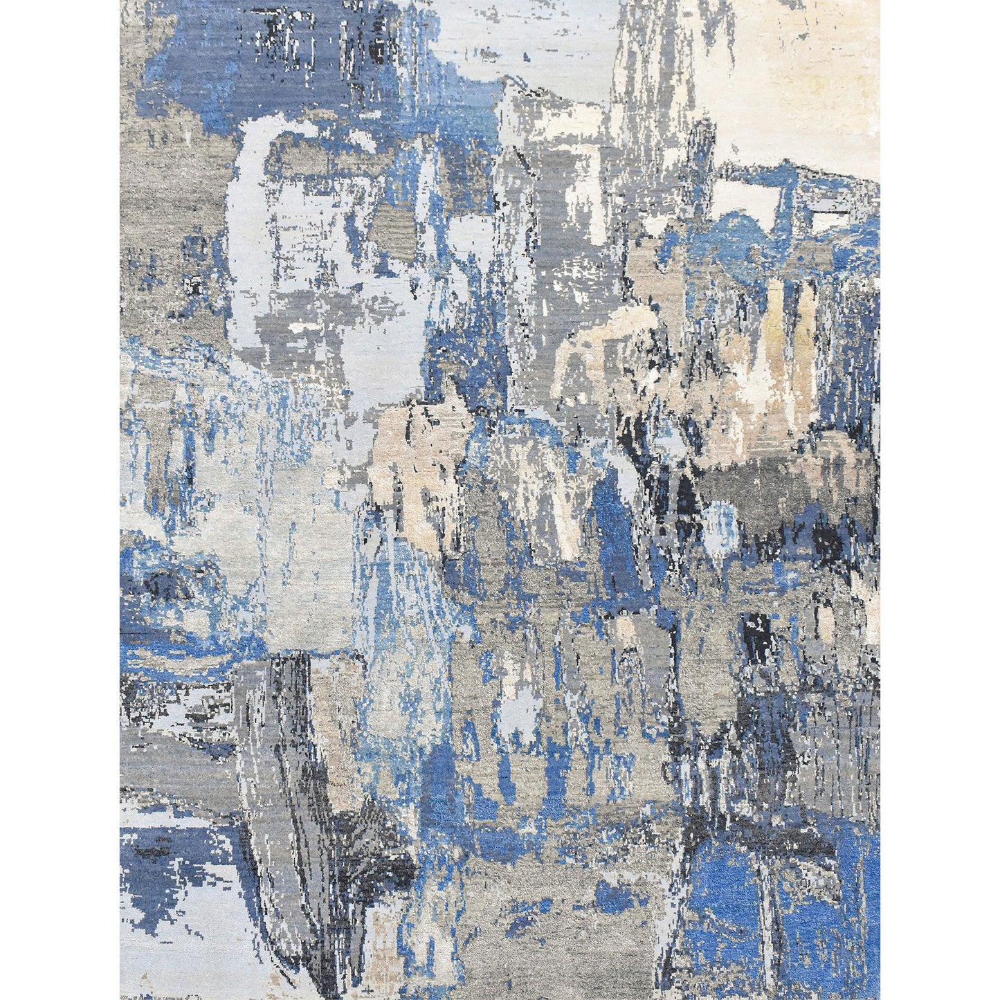 CANVAS ART W/ SILK JC716 SILVER / BLUE