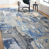 CANVAS ART W/ SILK JC716 SILVER / BLUE