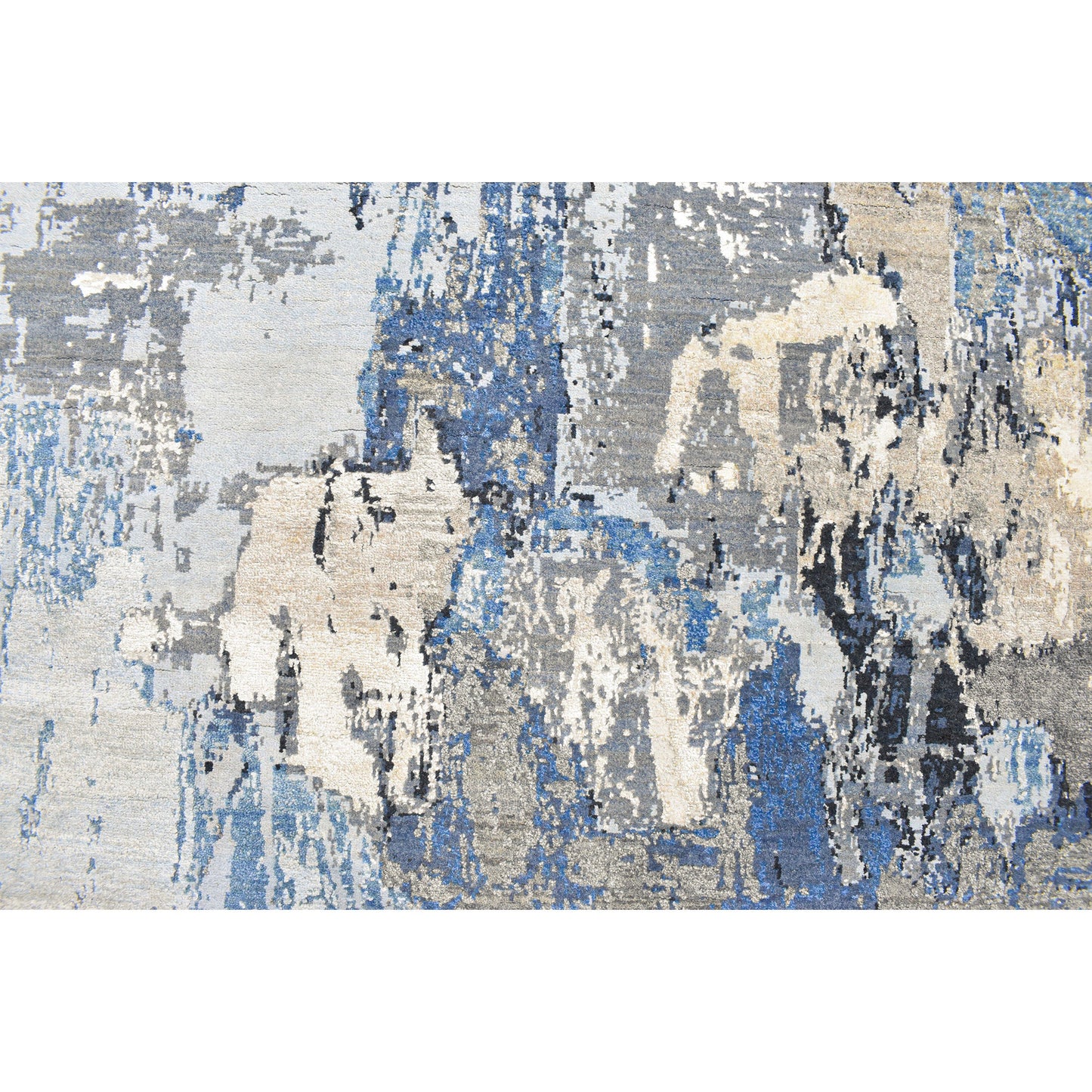 CANVAS ART W/ SILK JC716 SILVER / BLUE