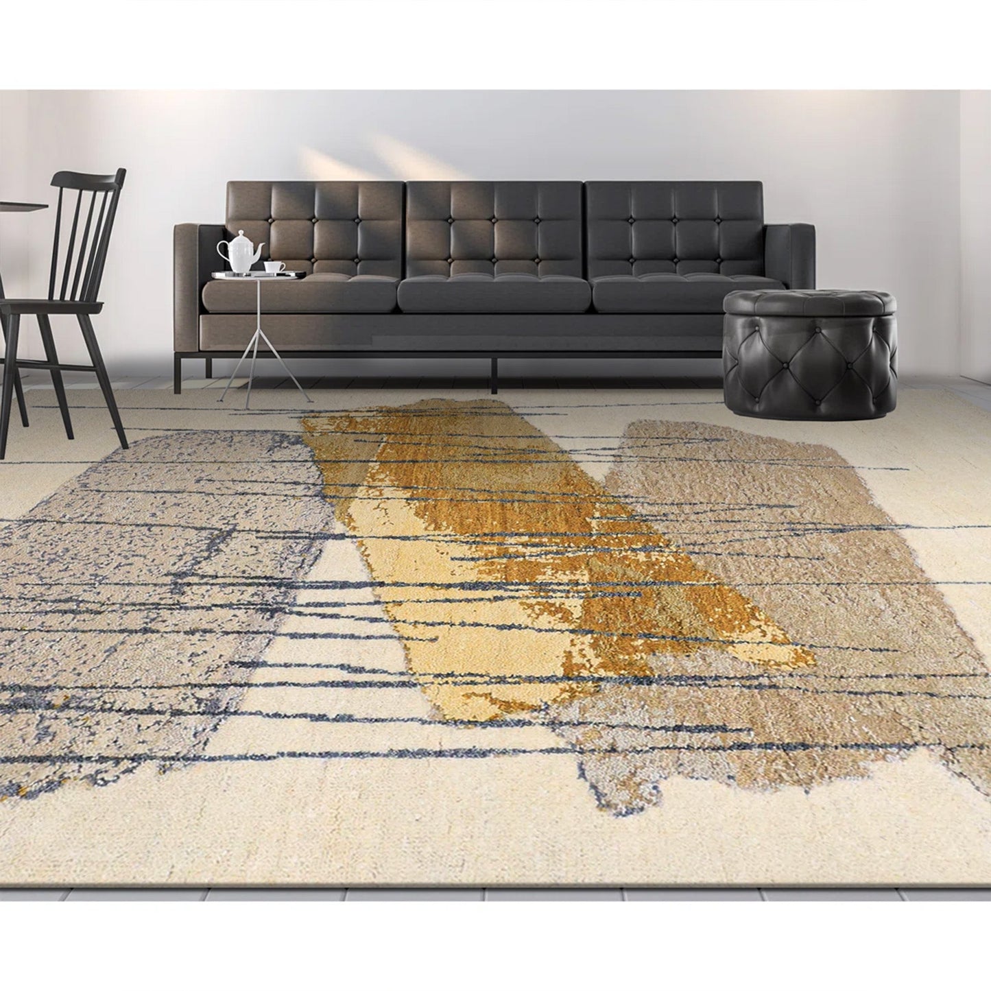 CANVAS ART W/ SILK JC717 IVORY / GOLD