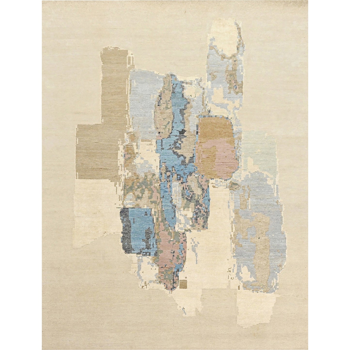 CANVAS ART W/ SILK JC719 IVORY / LIGHT BLUE