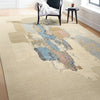 CANVAS ART W/ SILK JC719 IVORY / LIGHT BLUE