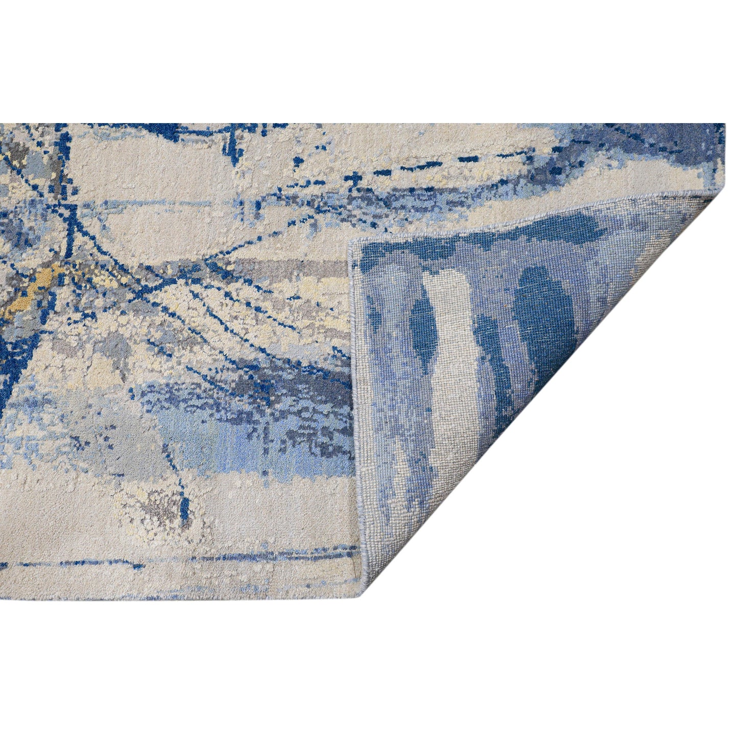 CANVAS ART W/ SILK JC720 IVORY / BLUE