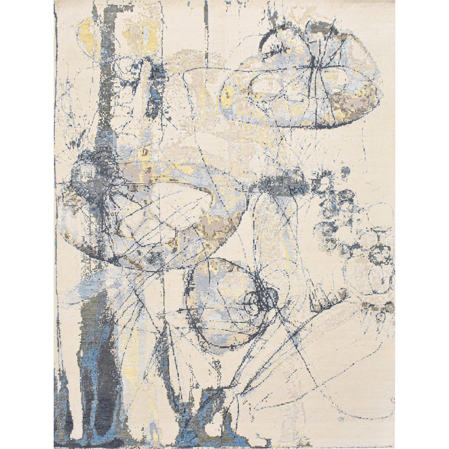 CANVAS ART W/ SILK JC720 IVORY / GREY