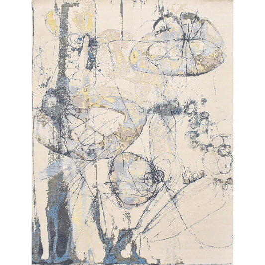 CANVAS ART W/ SILK JC720 IVORY / GREY