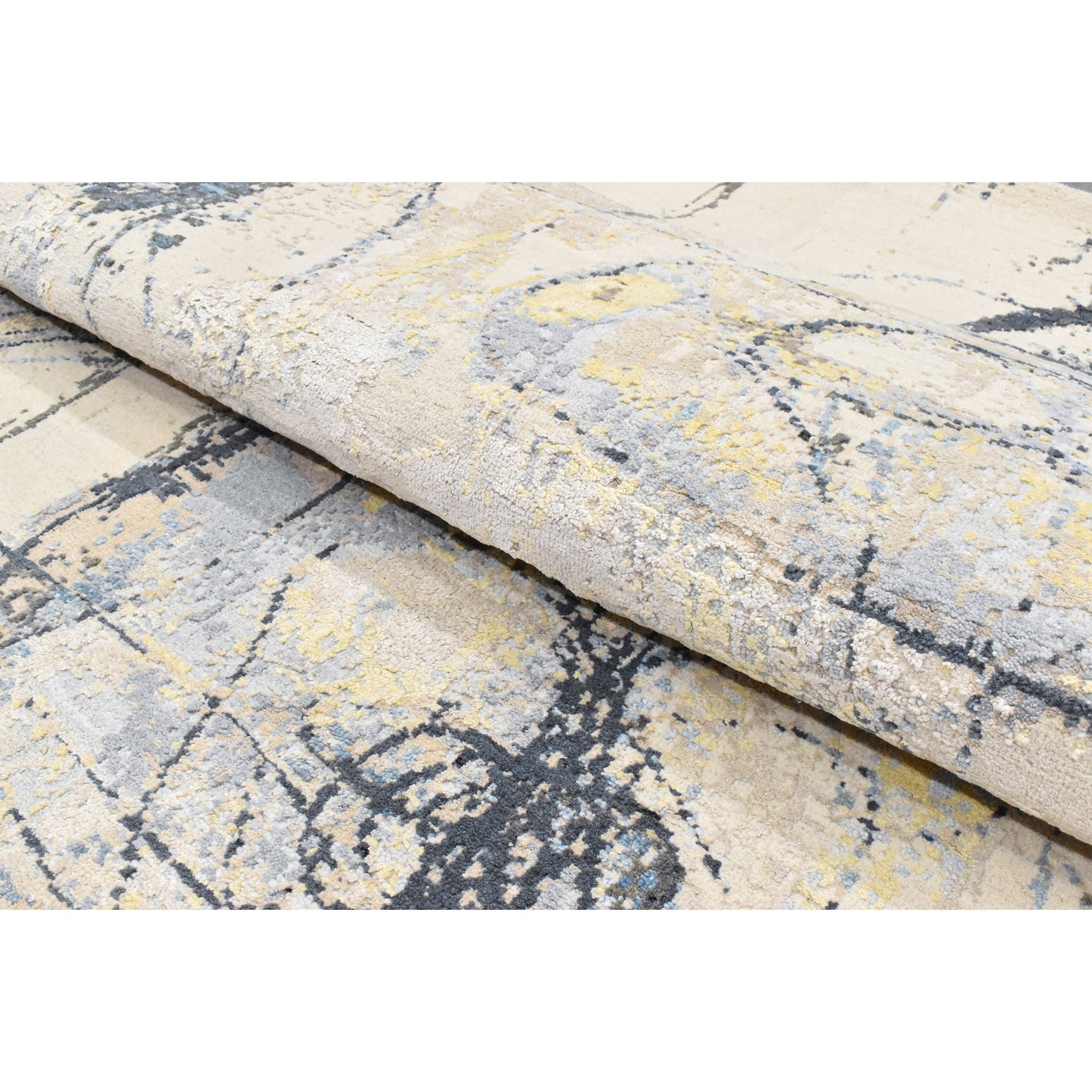 CANVAS ART W/ SILK JC720 IVORY / GREY