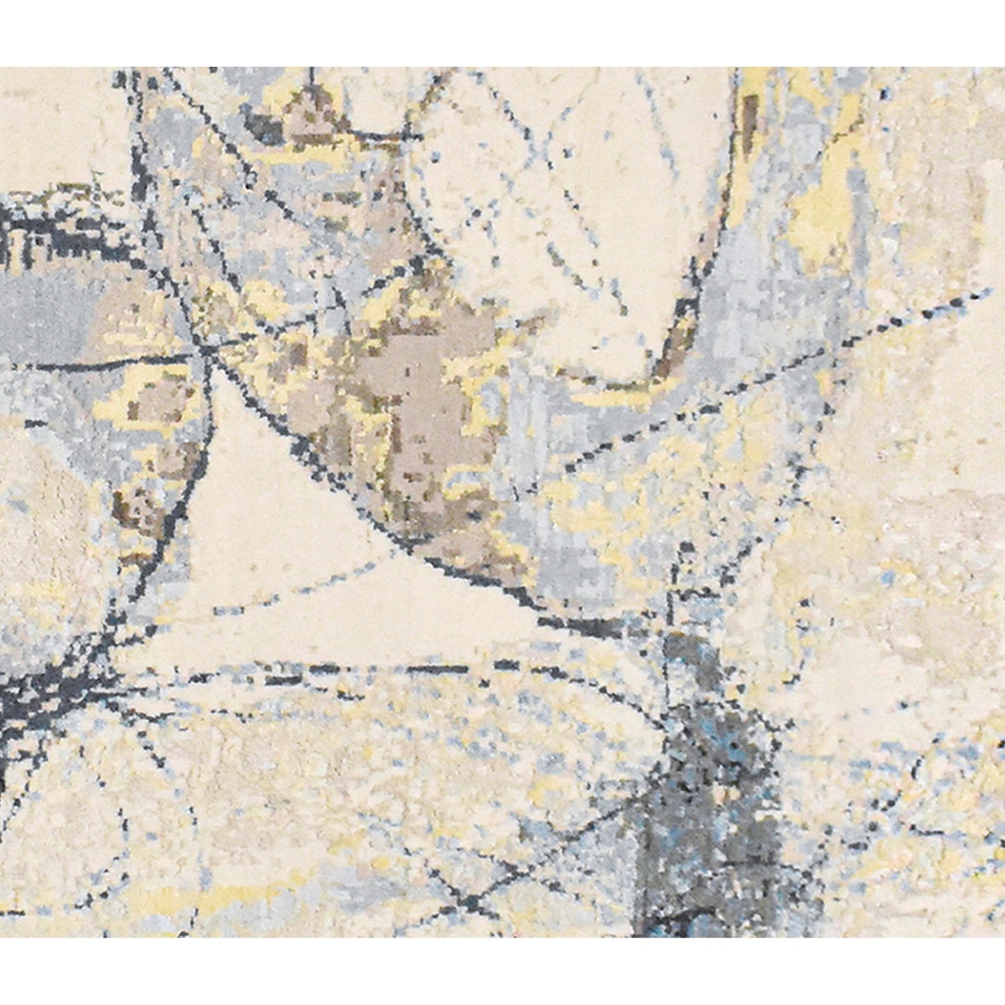 CANVAS ART W/ SILK JC720 IVORY / GREY