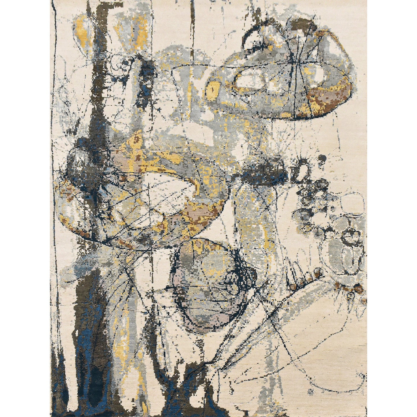 CANVAS ART W/ SILK JC720 IVORY / MULTI