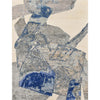 CANVAS ART W/ SILK JC723 IVORY / BLUE