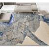 CANVAS ART W/ SILK JC723 IVORY / BLUE