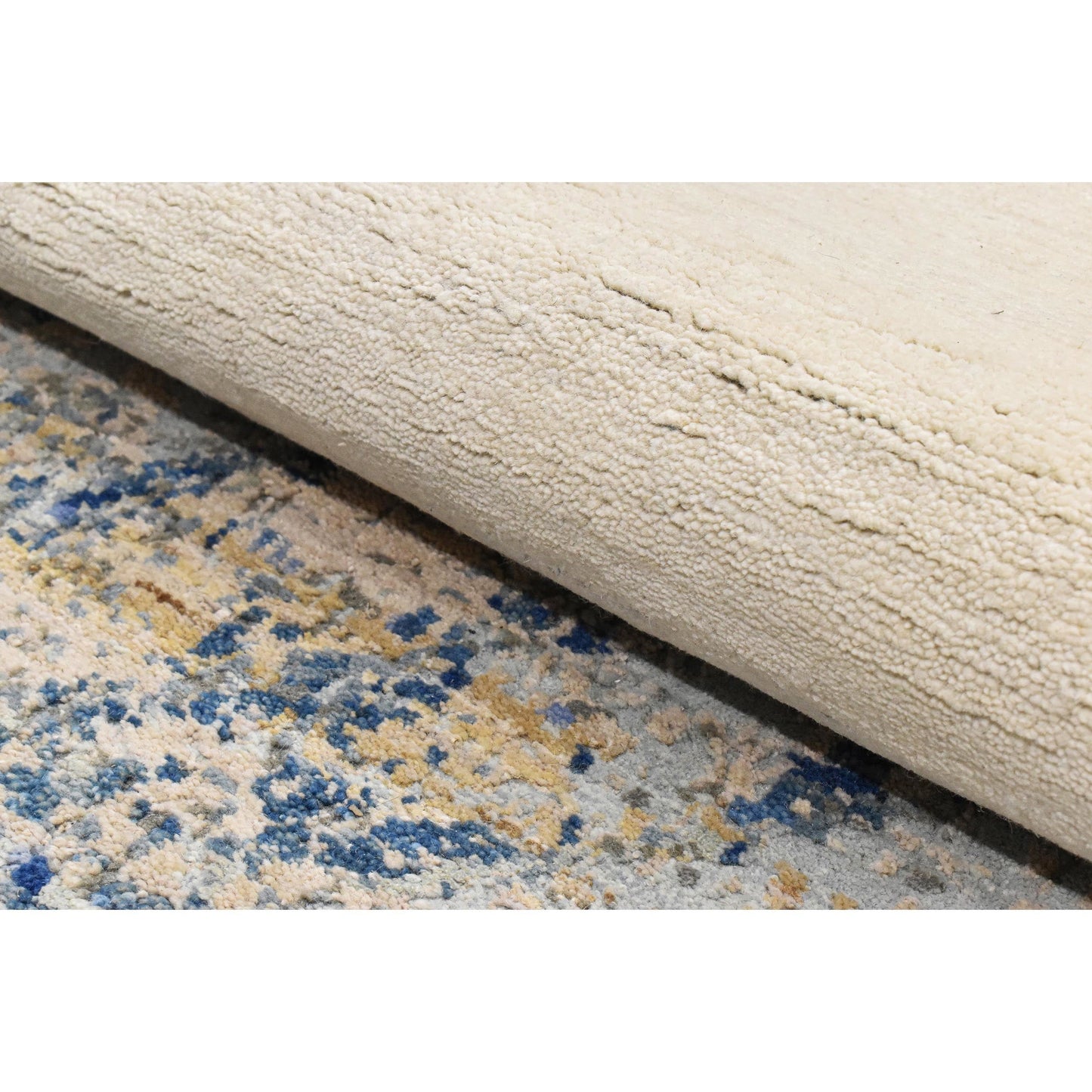 CANVAS ART W/ SILK JC723 IVORY / BLUE