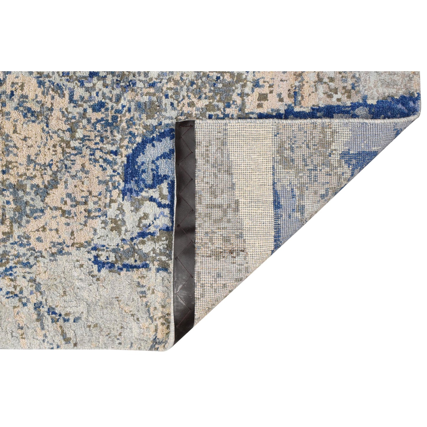 CANVAS ART W/ SILK JC723 IVORY / BLUE