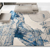 CANVAS ART W/ SILK JC725 IVORY / BLUE