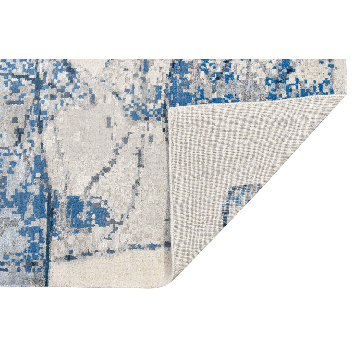 CANVAS ART W/ SILK JC725 IVORY / BLUE