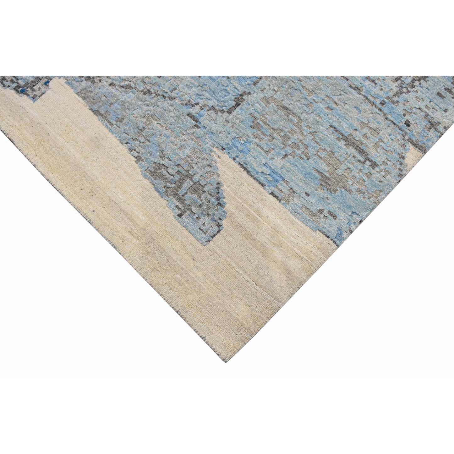 CANVAS ART W/ SILK JC725 IVORY / BLUE