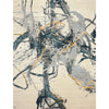 CANVAS ART W/ SILK JC726 IVORY / TEAL BLUE