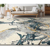 CANVAS ART W/ SILK JC726 IVORY / TEAL BLUE