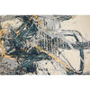 CANVAS ART W/ SILK JC726 IVORY / TEAL BLUE