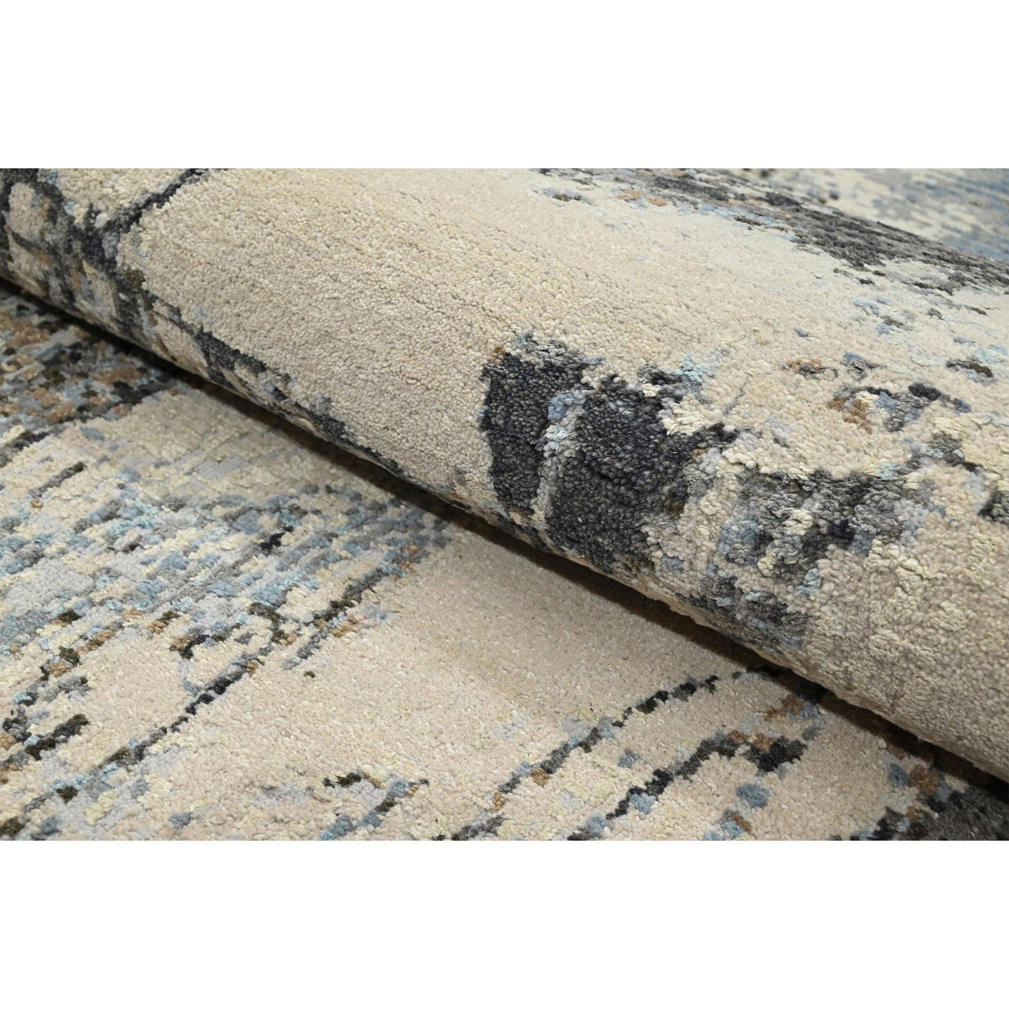 CANVAS ART W/ SILK JC734 IVORY / GREY