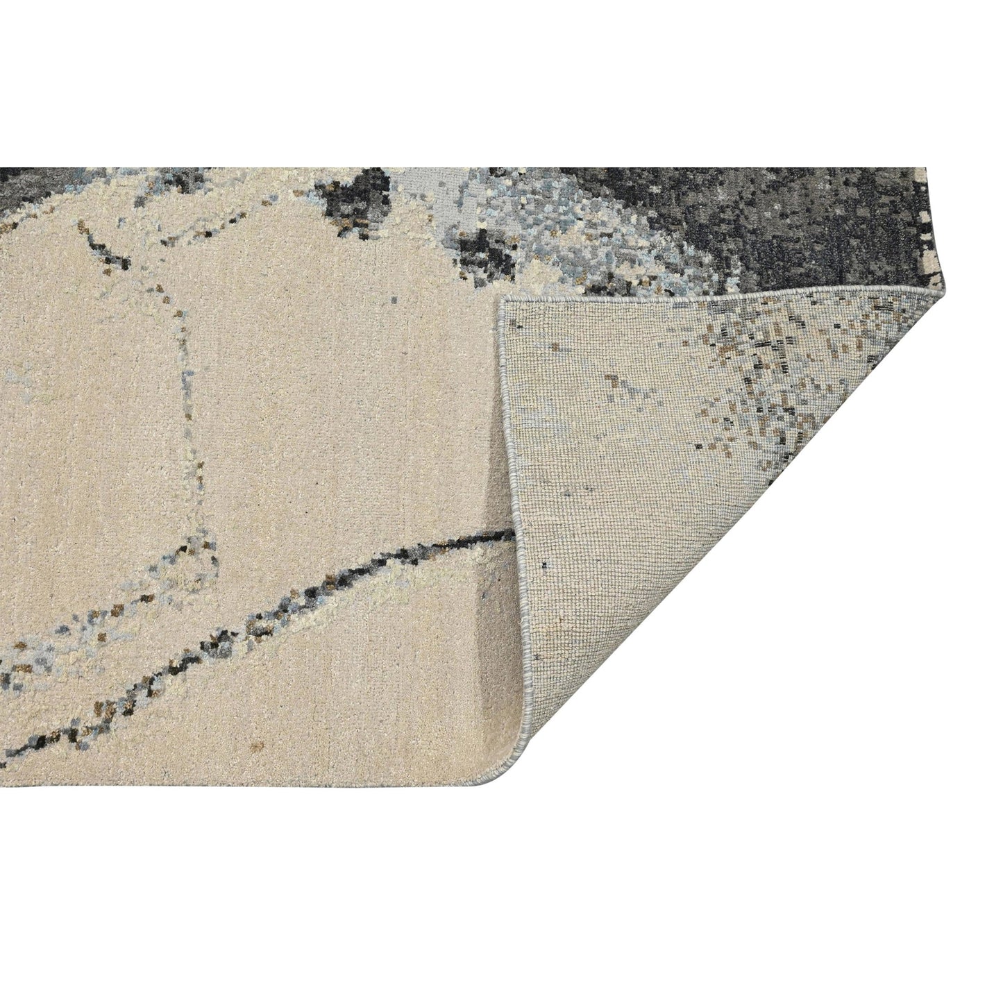 CANVAS ART W/ SILK JC734 IVORY / GREY