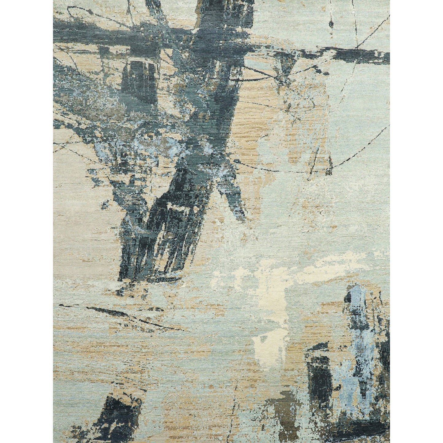 CANVAS ART W/ SILK JC736 LIGHT BLUE / BLACK