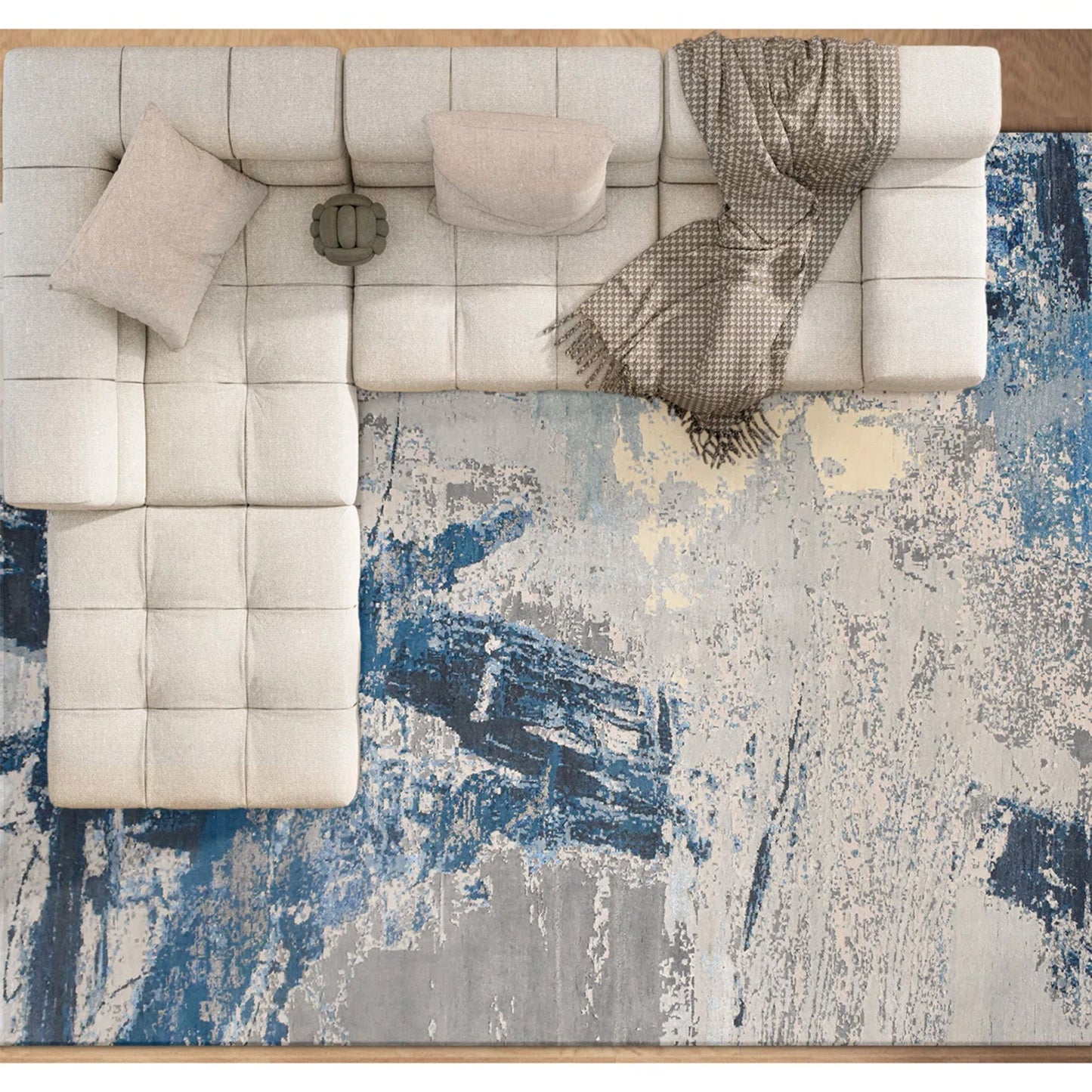 CANVAS ART W/ SILK JC736 SILVER / GREY
