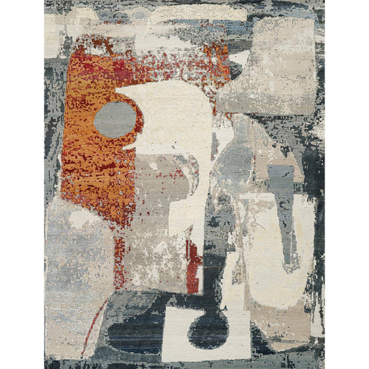CANVAS ART W/ SILK JC737 BEIGE / RED