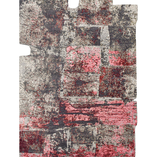 CANVAS ART W/ SILK JC738 GREY / BROWN