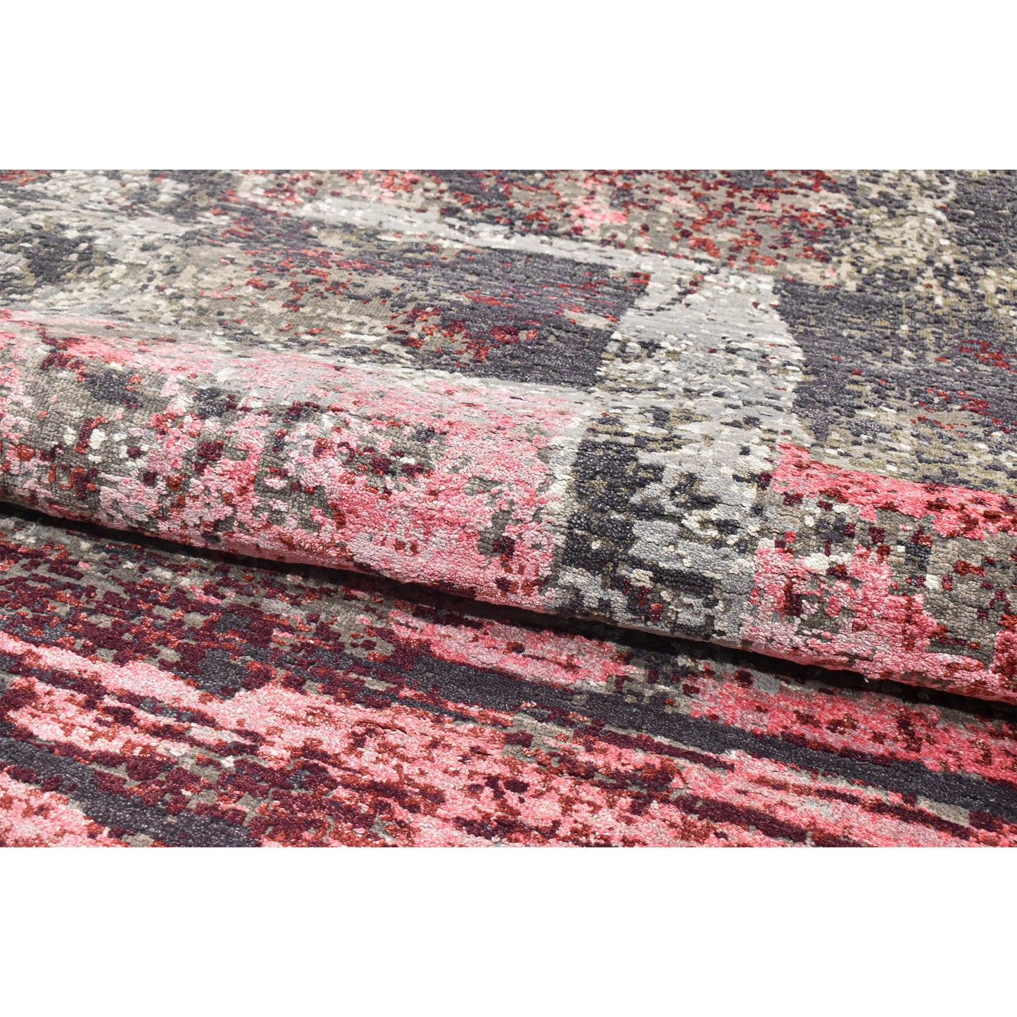 CANVAS ART W/ SILK JC738 GREY / BROWN