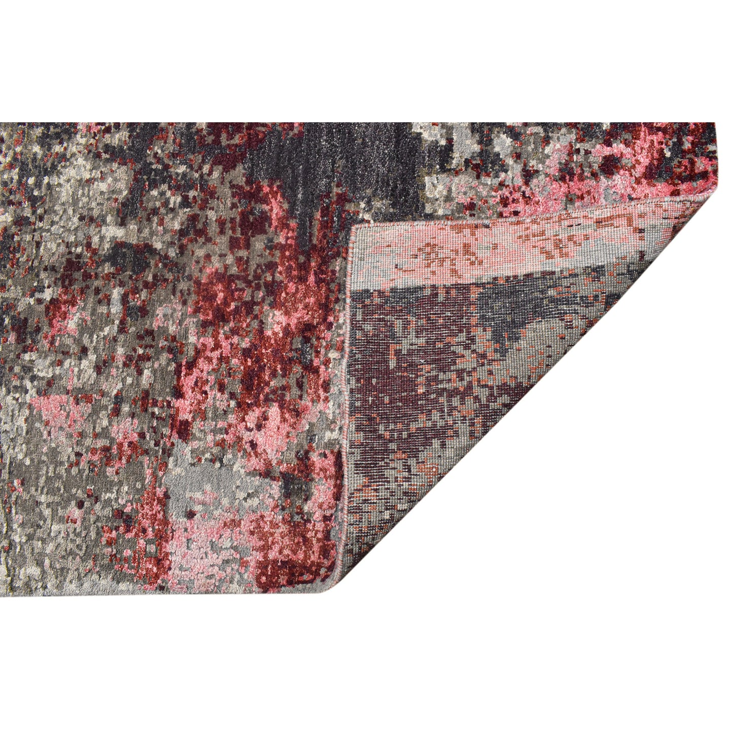 CANVAS ART W/ SILK JC738 GREY / BROWN