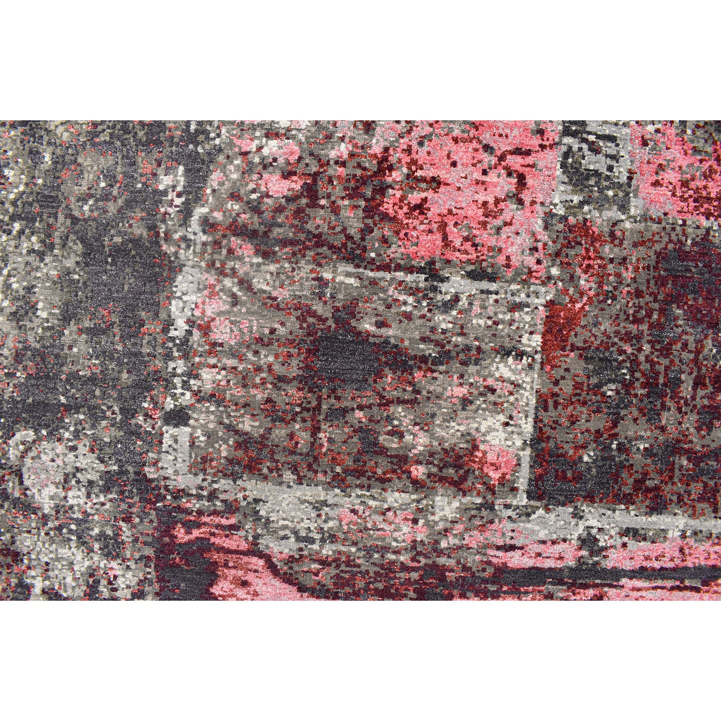 CANVAS ART W/ SILK JC738 GREY / BROWN