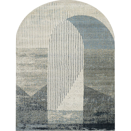 CANVAS ART W/ SILK JC738 SILVER / GREY