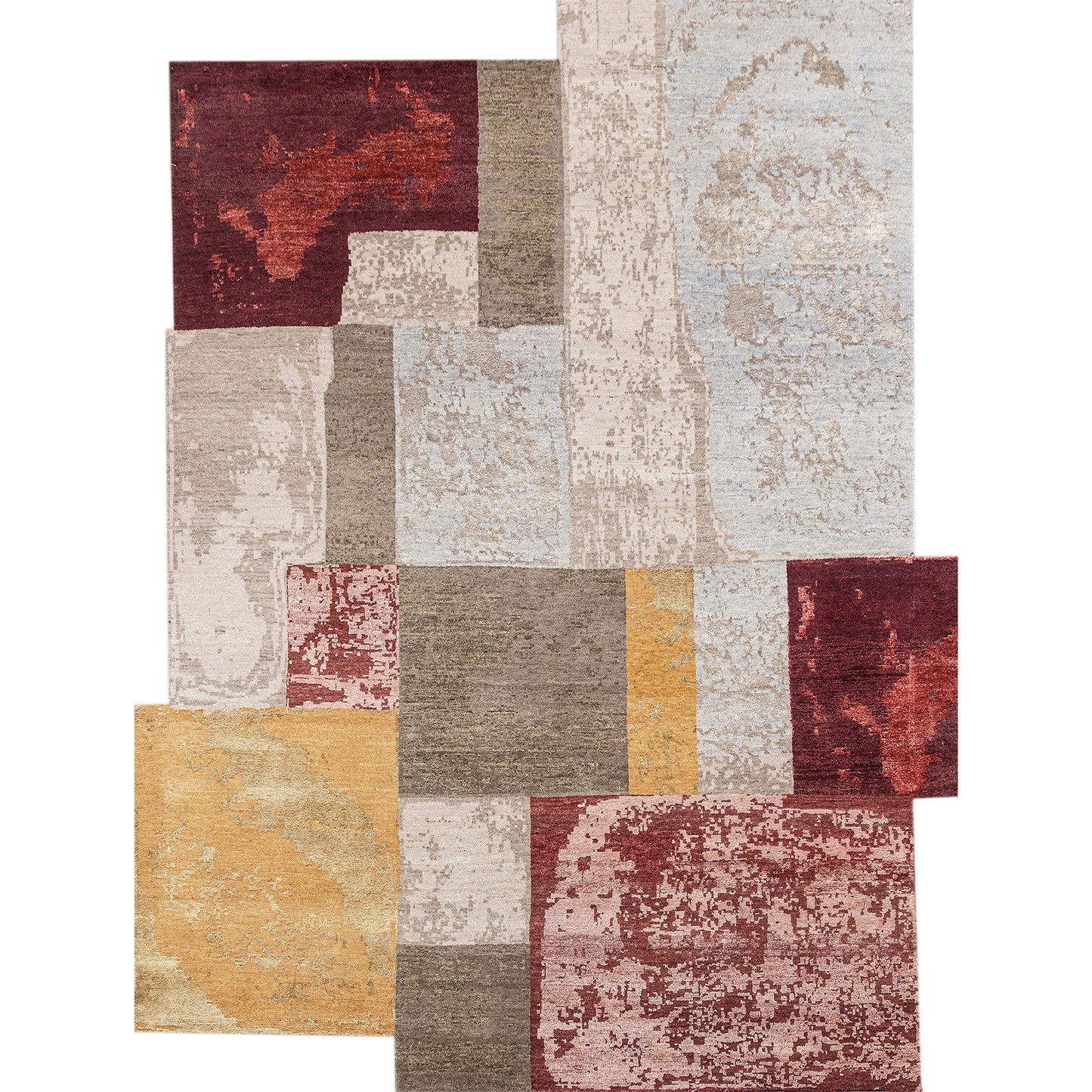 CANVAS ART W/ SILK JC740 BEIGE / RED