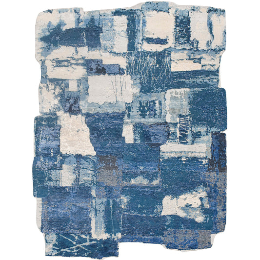 CANVAS ART W/ SILK JC740 BLUE / MULTI