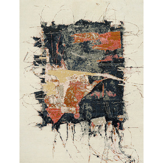 CANVAS ART W/ SILK JC741 IVORY / BLACK