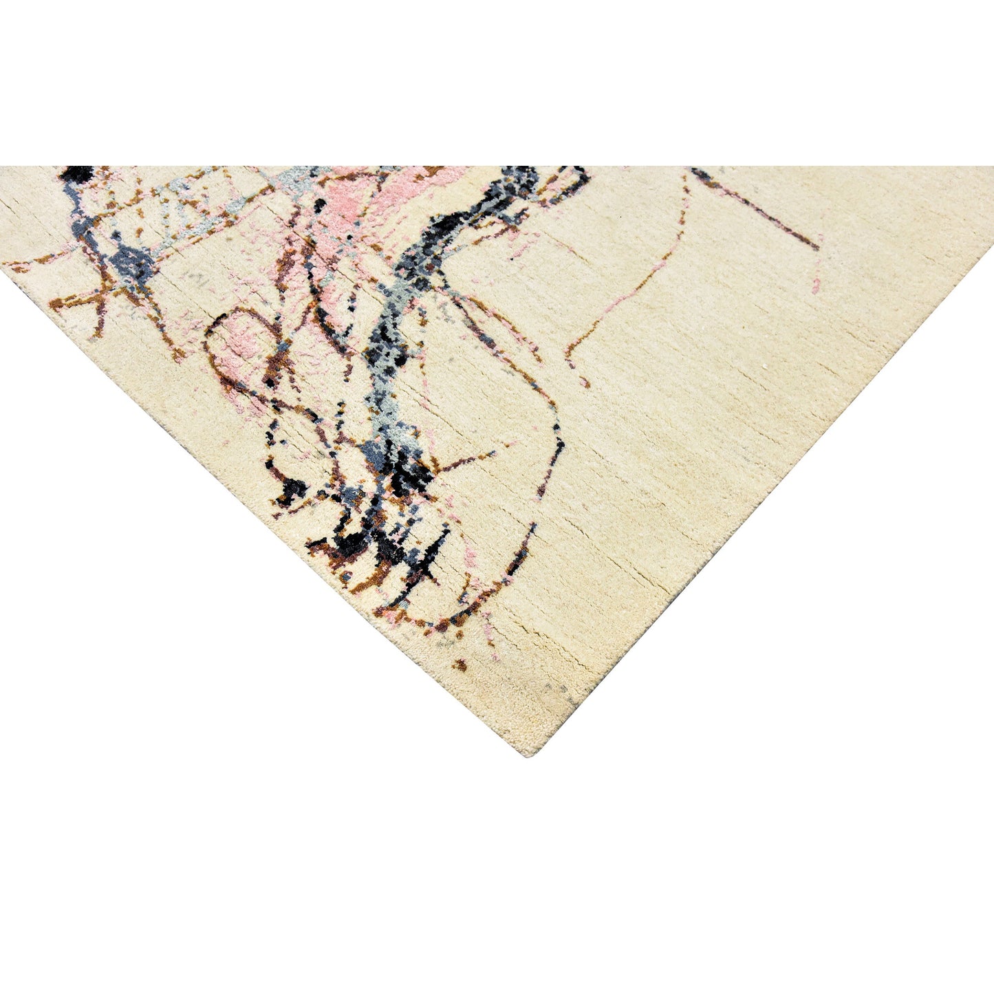 CANVAS ART W/ SILK JC741 IVORY / BLACK