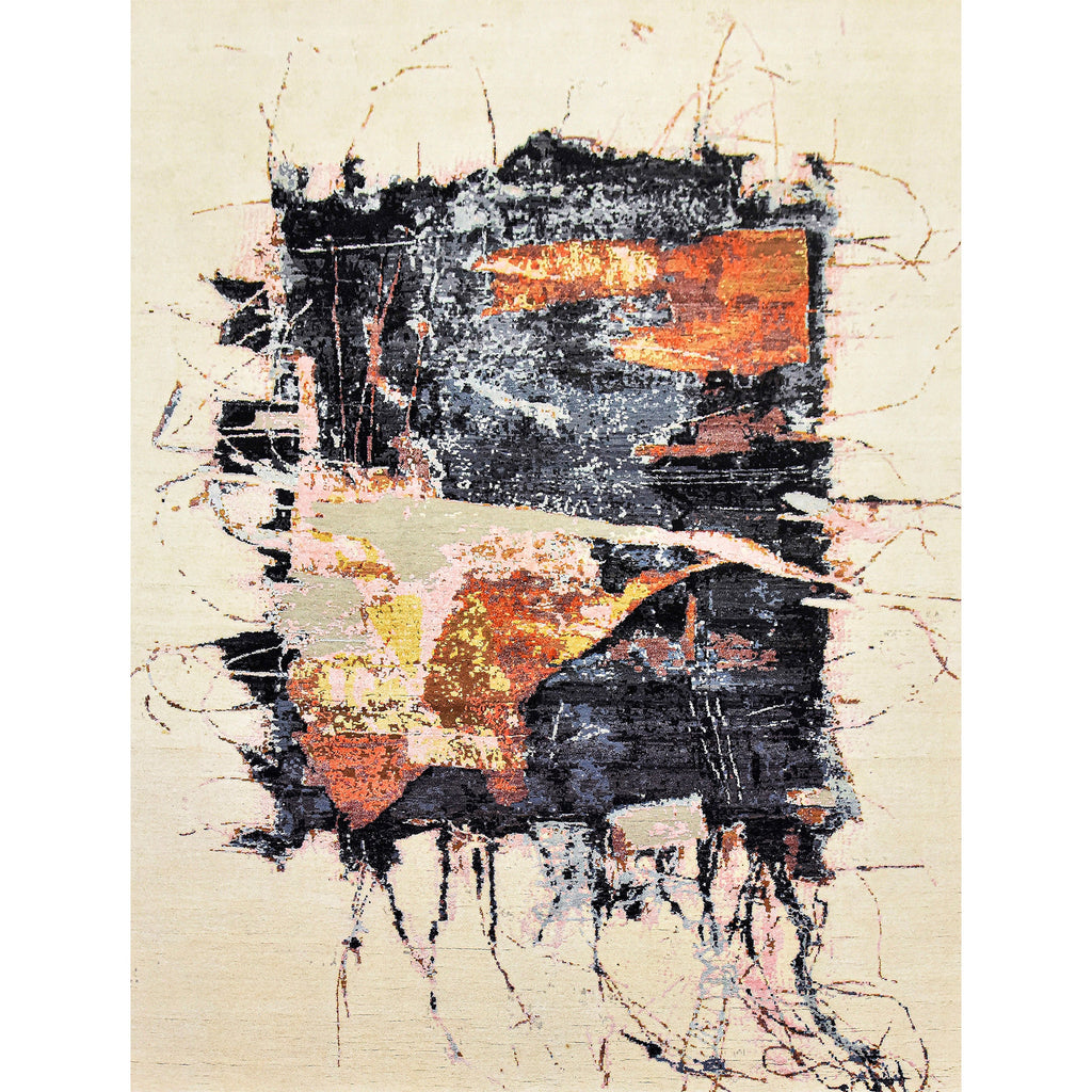 CANVAS ART W/ SILK JC741 IVORY / CHARCOAL