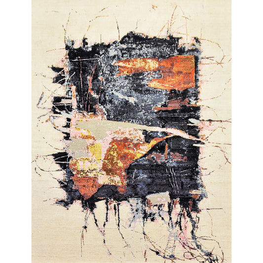 CANVAS ART W/ SILK JC741 IVORY / CHARCOAL