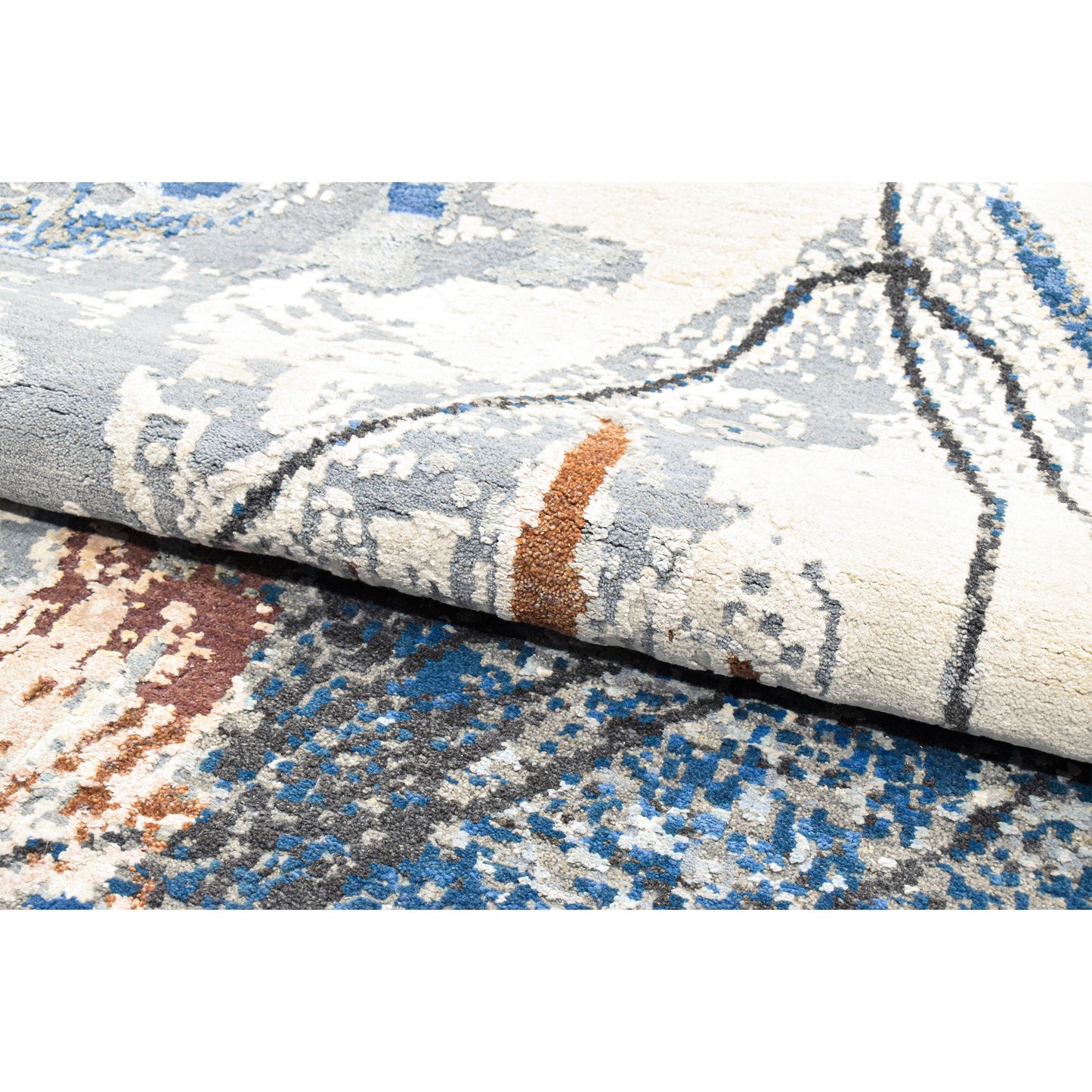 CANVAS ART W/ SILK JC742 IVORY / GREY