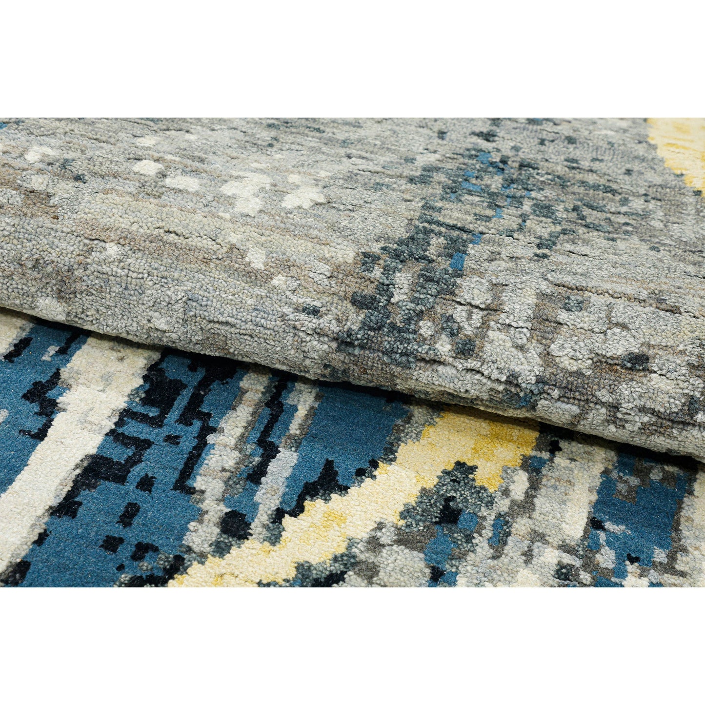 CANVAS ART W/ SILK JC743 IVORY / BLUE