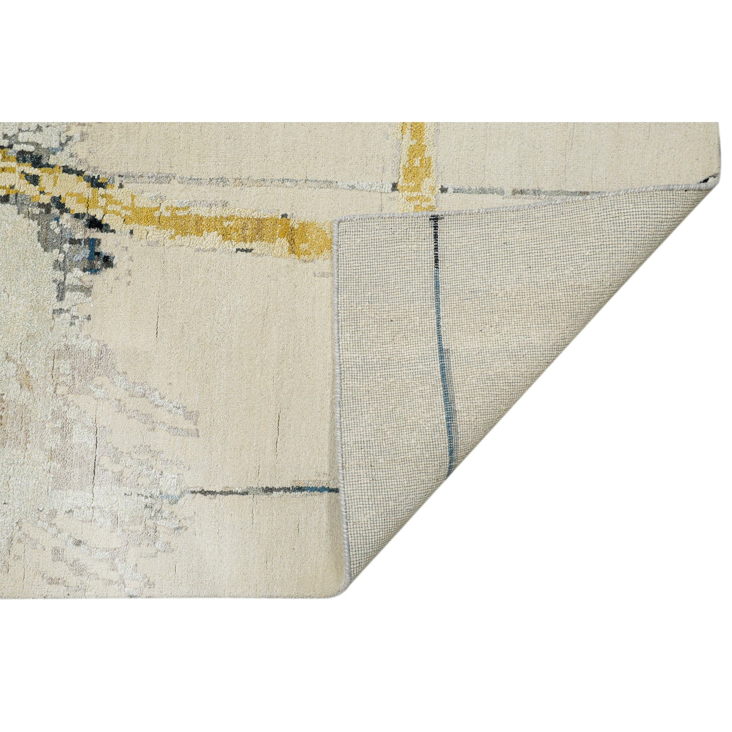 CANVAS ART W/ SILK JC743 IVORY / BLUE