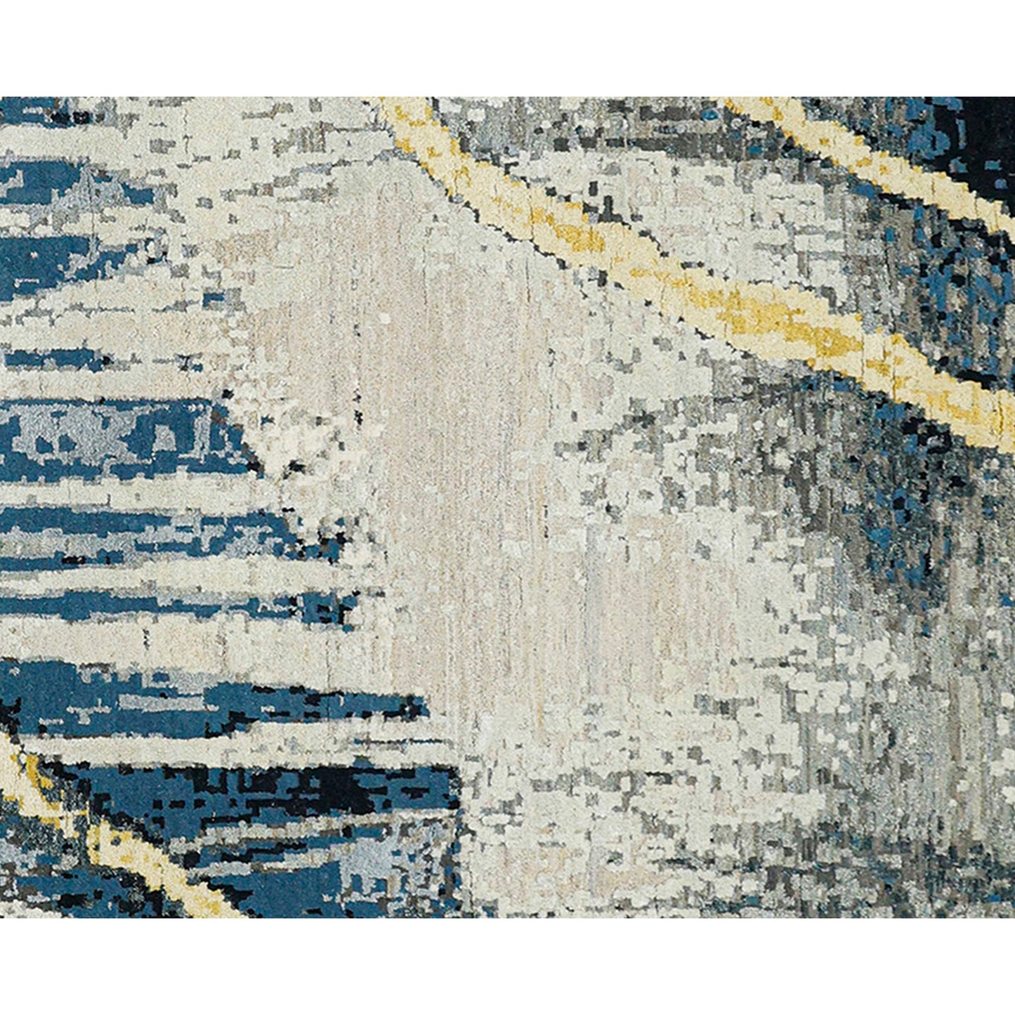 CANVAS ART W/ SILK JC743 IVORY / BLUE