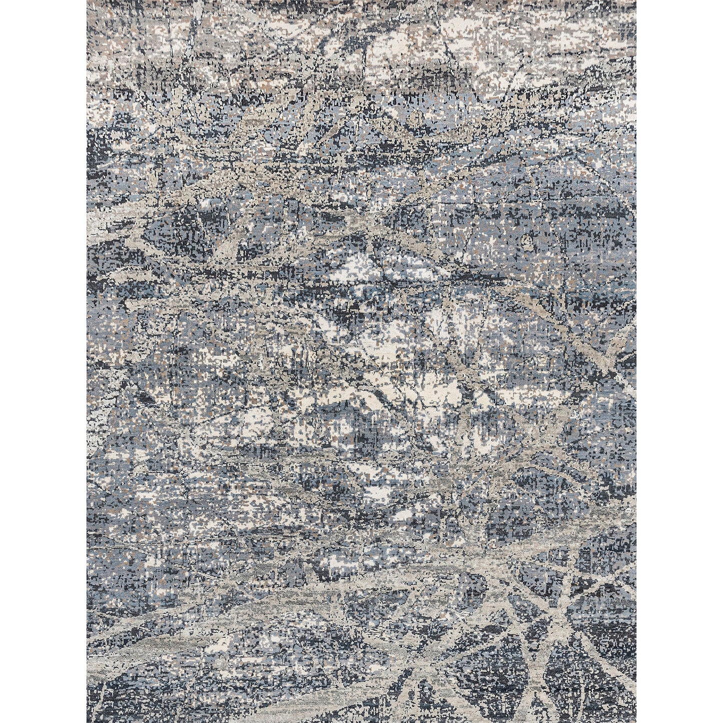 CANVAS ART W/ SILK JC744 SILVER / GREY