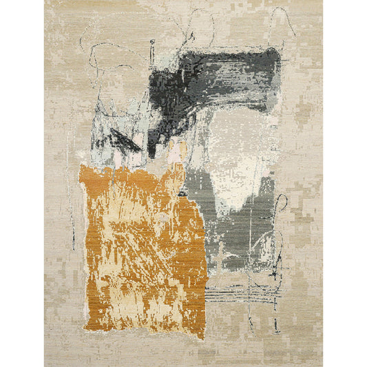 CANVAS ART W/ SILK JC745 BEIGE / CHARCOAL