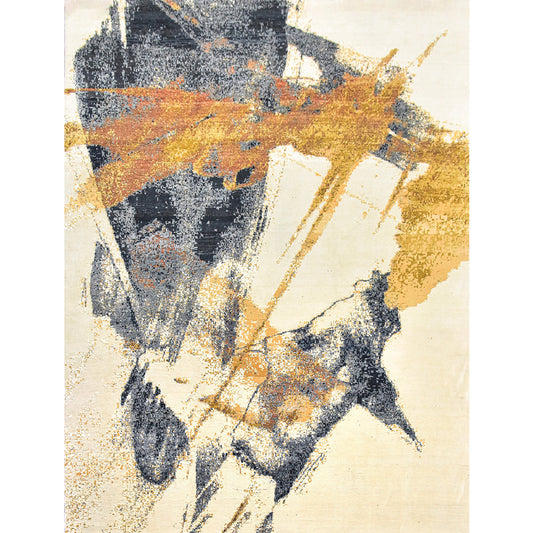 CANVAS ART W/ SILK JC747 IVORY / GREY