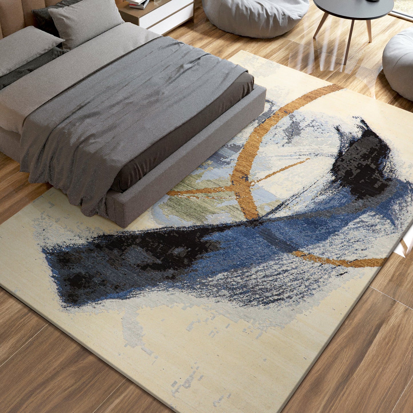 CANVAS ART W/ SILK JC750 IVORY / BLACK
