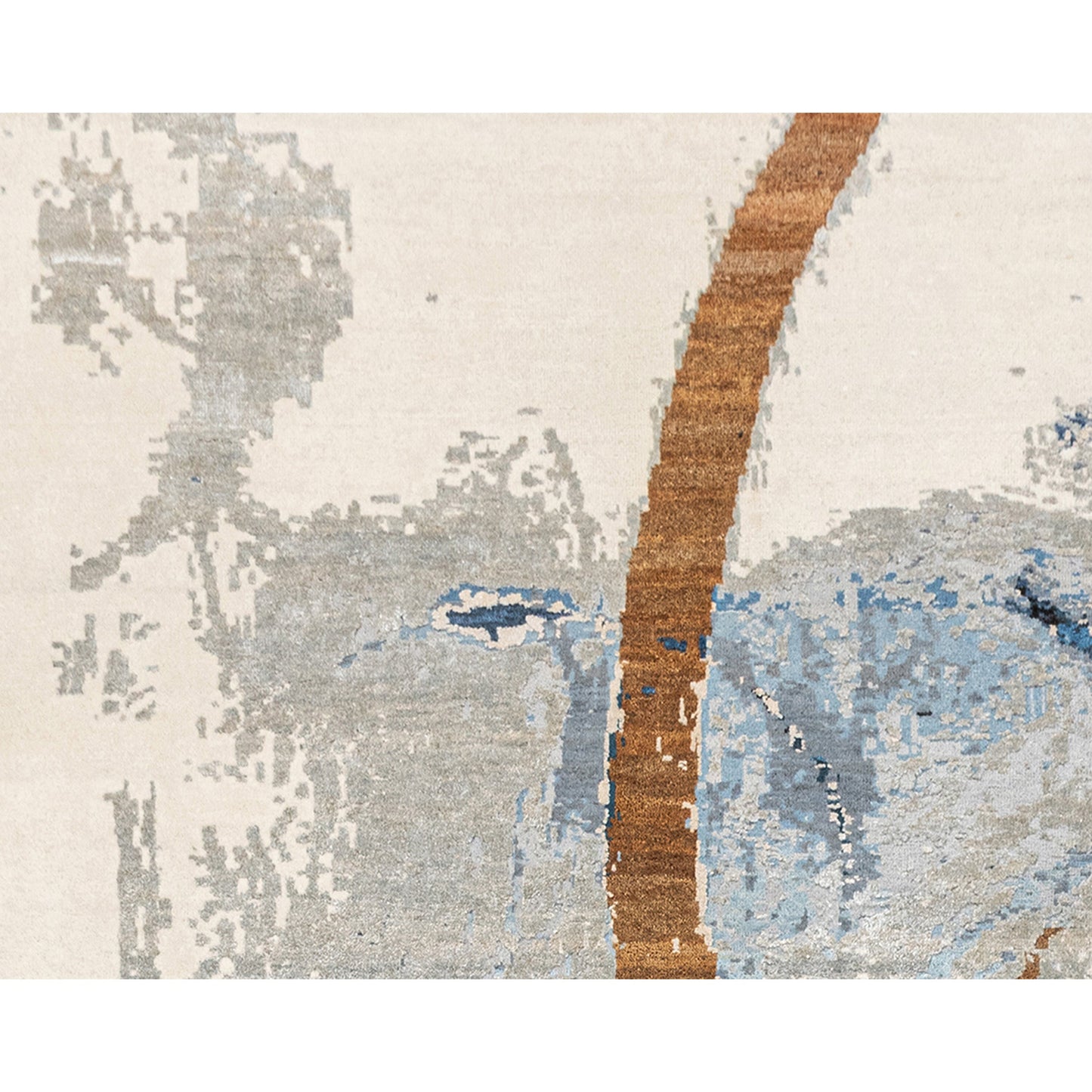 CANVAS ART W/ SILK JC750 IVORY / BLUE