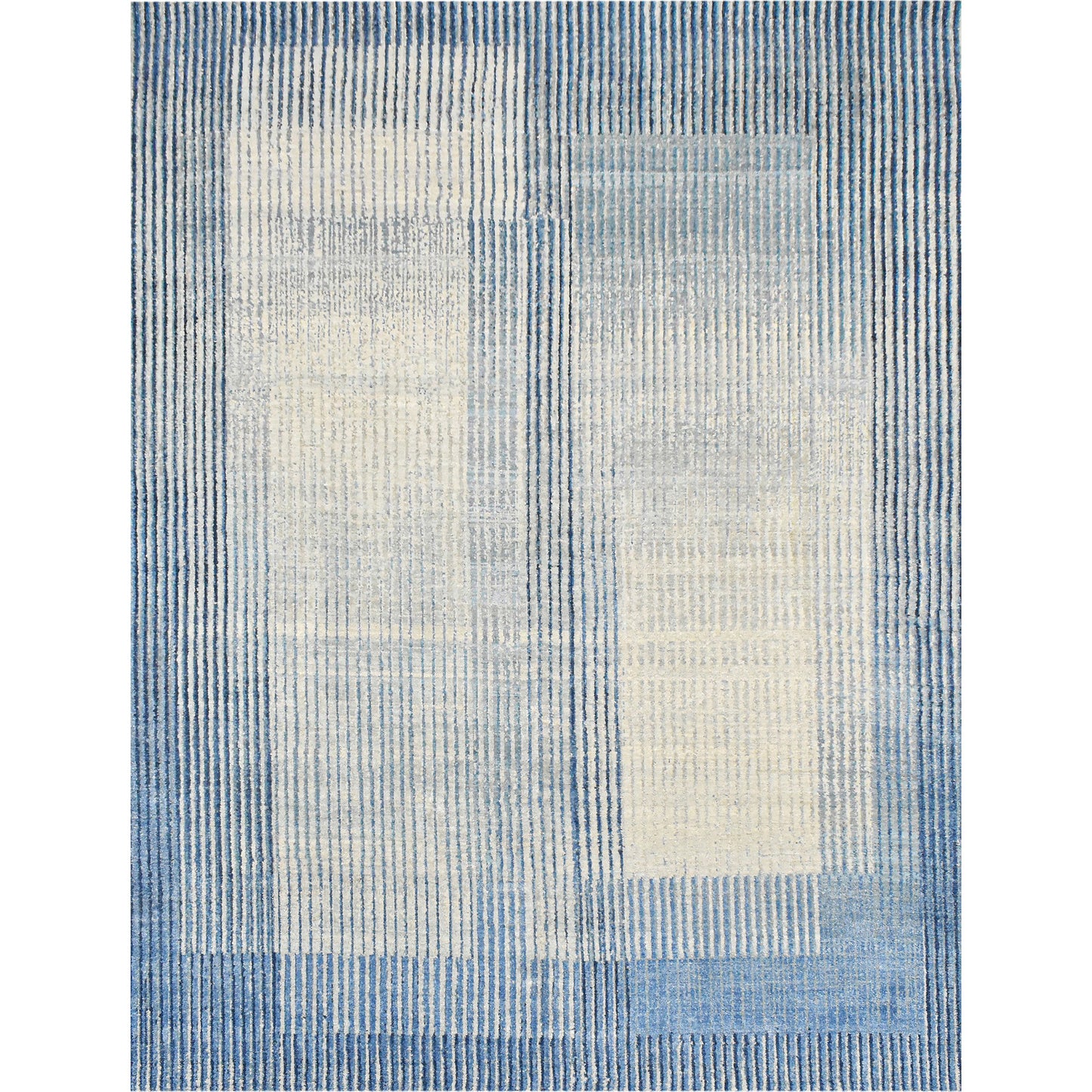 CANVAS ART W/ SILK JC765 IVORY / BLUE